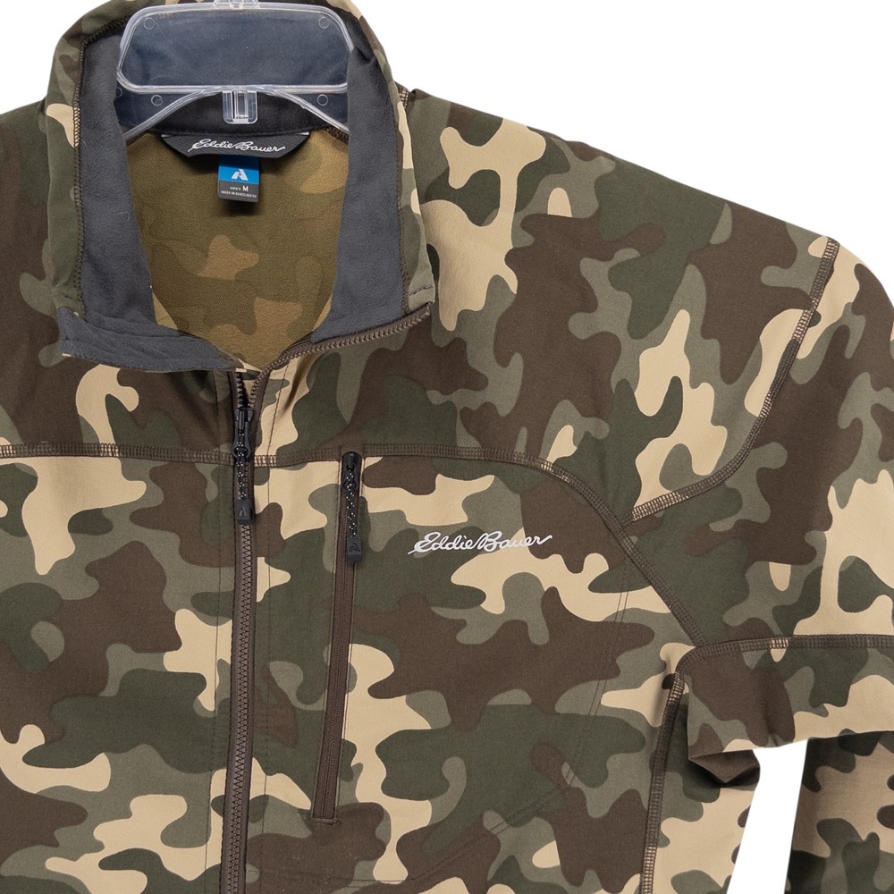 Eddie Bauer Sandstone Soft Shell Jacket Men's Medium First Ascent Camo Full Zip